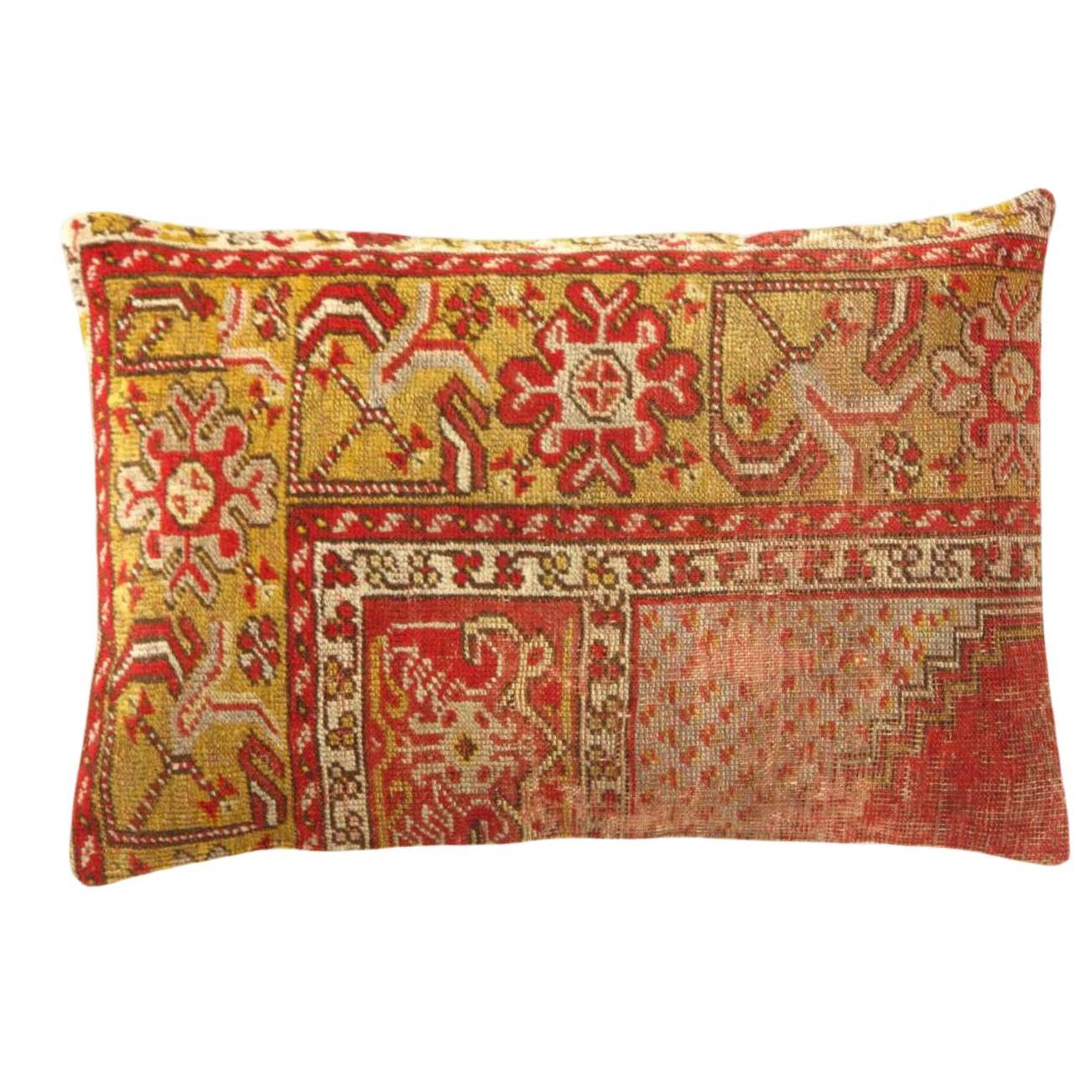 Vintage Turkish Pasargad Hand Knotted Pillow 16'' X 24"